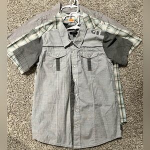 3 boys button up shirts, size small/medium